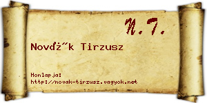 Novák Tirzusz névjegykártya